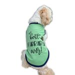 Lulala Pet t-Shirt Printed Round Neck Sleeveless Dog Vest Tank T-Shirt Tees Apparel Clothes Tees Gift for Dogs (Geen) Small Medium and Large Dogs Cats (18 Inch)