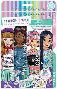 Make It Real - Fashion Design Sketchbook: City Style - Inspirational Fashion Design Colouring Book for Girls - Includes Sketchbook, Stencils, Stickers, and Fashion Design Guide