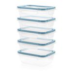 Snapware Total Solution 10-Pc Plastic Food Storage Containers Set, 3-Cup Rectangle Meal Prep Container, Non-Toxic, BPA-Free Lids with 4 Locking Tabs, Microwave, Dishwasher, and Freezer Safe