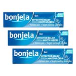 Bonjela Antiseptic Pain-Relieving Gel for Mouth Ulcer Treatment, Cold Sores, Dentures and Mouth Inflammation 15 g (Pack of 3)