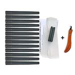 Tacki-Mac Arthritic Serrated Oversize (+3/32) Golf Grip Kit + Utility Hook Blade (13 Grips, Grip Tape, clamp, Grip Removal Hook Blade, Instructions)