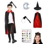 Sarvda Halloween Dress for boys girls kids and adults Vampire Robe Dress with Fake Axe Hairband and Addons : 4 Years-5 Years