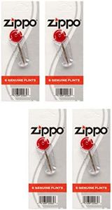 Zippo flints & Wicks 2406N 6 Genuine Flints (Pack of 4) (4)