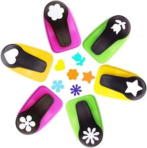 Flower Hole Punch, Flower Punch, Flower Paper Punch, 1 inch Hole Puncher for Crafts, 6PCS Flower Punches, Shape Hole Punch, Heart Paper Punch, Star Hole Punch, Scrapbooking Punch, Crafts Punches