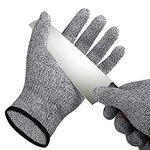 Angzhili 2Pair Grade Level 5 Safety Cut-Resistant Gloves,HPPE Anti Cutting Protection Gloves,Kitchen,Gardening and Glass Factory Industrial Working Gloves for Men and Women Cut Resistant Gloves (Small)