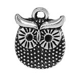 Julz Beads 10 Owl Charms Bird Amimal Pendants Antique Silver Tone 16mm x 12mm J64114E