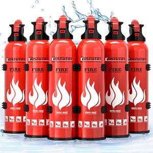 Upgraded 8-IN-1 Fire Extinguisher for Home Vehicle Car Kitchen Boat, Small Fire Extinguishers Spray with Mount for Class A B C K Fire, Portable Easy Clean (6 Pack)