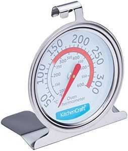 KitchenCraft Oven Thermometer, Stainless Steel Over Thermometer for Fan Oven and Gas Oven, 6.5 x 8 cm, Silver