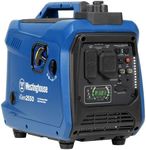 Westinghouse 2550 Peak Watt Super Quiet & Lightweight Portable Inverter Generator, RV Ready 30A Outlet, Gas Powered, Parallel Capable, Long Run Time,Blue