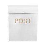 ACL Postbox Wall Mounted Letterbox with Easy Access No Lock for Outdoor Use - Weatherproof And Durable Mailbox, Easy Installation, Strong Construction, Perfect for Homes and Offices (White, Large)