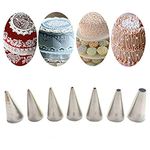 FantasyDay Cake Decorating Set, 7 Pieces Stainless Steel Icing Piping Nozzles Tips Kit - Christmas Holiday Birthday Anniversary Wedding Cupcakes Cakes Cookies Dessert Candy Pastry DIY Making Tools #6