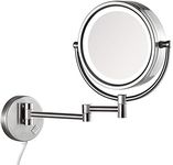 GURUN 8.5 Inch Magnifying Mirror with Led Light,10X Magnification, Brushed Nickel Finish M1809Dn(8.5In,10X)