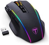 Wireless Gaming Mouse, Tripe-Mode 2.4G/USB-C/Bluetooth Mouse Up to 10,000DPI, RGB Backlit, Ergonomic Mouse with 8 Programmable Buttons, Rechargeable Wireless Mouse for Laptop, PC, Mac Gamer-Black