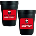 2X Cigarette Butt Ashtray Bucket Self Extinguishing Bin Tray Ideal for Vehicle or Outdoor Table