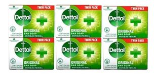 Dettol Anti-Bacterial Original Soap Bar - 100g, Pack of 6 - Germ Protection, Hygiene, Skincare, Antimicrobial Soap