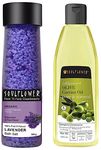 Soulflower Lavender Bath Salt For Body & Foot Spa, 500G & Olive Hair Oil| 225 Ml