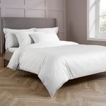 Christy 400TC King Size Duvet Cover Set | White | 100% Cotton | Silky Smooth and Soft Bed Linen | Luxury 400 Thread Count King Size Quilt Cover Set