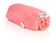 Noughty 97% Natural Pink Microfibre Hair Towel, Hair Towel Wrap Quickly Absorbs Moisture, Reduces Breakage, Combats Frizz, Pink