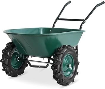 Best Choice Products Heavy Duty Dual-Wheel Wheelbarrow Garden Cart - 500 lb Capacity, Extra-Large Wheels, Built-in Stand, for Yard, Garden & Landscaping - Green