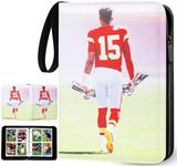 YCTEC Football Card Binder with 50 Removable Sleeves, Trading Card Holder Fits 400 Football Cards, Double-Sided Cards Holder with Zipper 3-Ring Card Album for Sports Football Card Sleeves Protectors