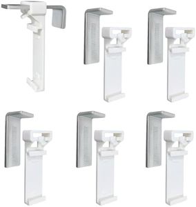 UTEFIF 6 soportes de sujeción para estor, estor doble, sin taladrar, para sujetar y pegar, como accesorio de repuesto para la fijación a la ventana fija de PVC