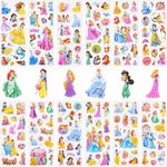 12 Sheets Kids 3D Princess Puffy Stickers Party Bag Fillers Boys Girls Teachers as Reward Craft Scrapbooking