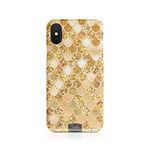 Tirita Hard Phone Case Compatible with iPhone 5 / 5s / SE 2016 Hard Cover PRINTED GLITTER, NOT REAL GLITTER Mermaid Tail Skin Scales Shimmer Bokeh Gold