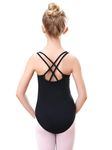 Kefiyis Black Leotard for Girls Ballet Leotard Camisole Dance Gymnastics Leotards Dancewear for 3-13 Years Black 110