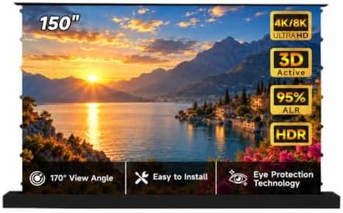IN&VI 150" CLR ALR Motorized Projector Screen for Ultra Short Throw Projector, Floor Rising Projector Screen, 95% Ambient Light Rejecting, 4K/8K UHD Active 3D, Anti Daylight Home Theater Screen