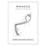 ETEKNIC Monaco Grand Prix Monte Carlo Formula One Circuit F1 Wall Art Print Race Track Outline Poster Motor Sport Minimalist Home Office Decor Racing Gifts (A1, Print Only)