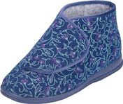 Cosyfeet Elise - Midnight Floral - 5-6E - Extra Wide Women's Slippers