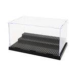 PetHot Acrylic Display Case 3-Level 25.5x15.3x13.9CM Removable Display Shelves Perspex Dustproof Minifigure Display Case Toys Model Acrylic Display Box Hold Up to 30 for Lego Lovers Car Model