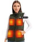 ARRIS Fleece Heated Vest for Women with 7.4V Battery Pack, Size Adjustable 8 Heating Zones Heating Clothing for Hunting, Army Green, One Size