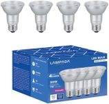 LAMPADA PAR 20 5000k LED Dimmable Flood Light Bulb Dimmable Bulbs for Range Hood Lights Recessed Track Lighting Bulbs E26 Medium Base 50W halogen Equivalent, 500 Lumens, 5000K Daylight White Pack of 4