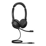 Jabra Evolve2 30 Headset - Noise Cancelling Microsoft Teams Certified Stereo Headphones With 2-Microphone Call Technology - USB-A Cable - Black