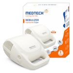 MEDTECH® Handyneb Super Ultra Compact and Low Noise Compressor Nebulizer Machine with Complete Mask Kit for Adult and Child (White)