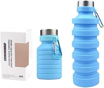 Collapsible Water Bottle, Silicone Collapsible Water Bottles,16oz 500ml Portable Foldable Expandable Water Bottle Sports Cups with Carabiner, BPA Free Silicone Foldable Water Bottle for Travel