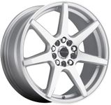 Raceline Wheels 131S EVO Wheel Silver 16X7"5X108/5X114.3 Bolt Pattern +20mm Offset/(4.79"B/S) 7 Spoke Aluminum Passenger Car Wheels, Full Size Replacement Silver Car Rims