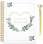 Spiral Wedding Planning Journal with Gold Diamond Pen for Bride (2 Piece Set)