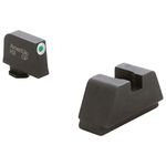 AmeriGlo GL-411 Sight, Fits All Glocks Except 42/43, Green Tritium White Outline Front Black Rear