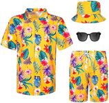 Harloon 4Pcs Men's Hawaiian Shirt a