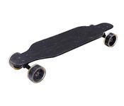 IRIS Drop-Through Longboard – Maple Skateboard with 120mm PU Wheels for Cruising, Carving, Freestyle & Downhill (Black, UK)