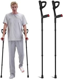 VEVOR Forearm Crutches for Adults, Folding Walking Forearm Crutches with 10-Level Adjustable Height, Lightweight Aluminum Medical Crutches with Open Cuff for Leg Injury Surgery Disabled, 1 Pair 350LBS