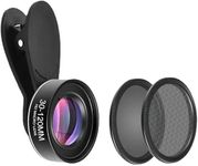 30-120mm Long Range Macro Lens, for ipad,iPhone,Samsung, Android, Pixel,Phone Macro Lens with Starlight, CPL Filter and 37mm Lens Clip