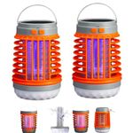 Multiplen - Buzz Blast Pro, Buzzbug Mosquito Zapper, Buzzbug Mosquito Killer, Multifunctional Solar Camping Mosquito Killer Lamp, USB Charing and Solar, for Outdoor and Indoor (Orange*2PCS)