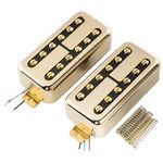 Artec TVFT-A Filtertron Style Alnico 5 Magnet Humbucker Electric Guitar Neck Bridge Pickups Set, Gold