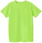 Willit Boy's Rash Guard Swim Shirts Short Sleeve UPF 50+ Sun Protection Shirt Youth SPF Fishing Quick Dry Shirt Fluorescent Green S