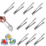 JEOPKO 10 Pcs Ice Tongs, 6 Inch, Stainless Steel Mini Sweet Food Small Buffet Serving Kitchen Plastic Tong for Coffee Sweets Bread Cake, LYUK6CBXGJJZZMH