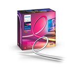 Philips Hue White and Color Ambiance Gradient PC LED Lightstrip for 24'' to 27'' Monitors Requires Hue Hub, Compatible with Alexa, HomeKit, and Google Assistant, Black (578294)