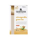 Teamonk High Mountain Ashwagandha Green Tea Leaves (50 Cups) - 100 g. Tea for Anxiety and Stress Relief.